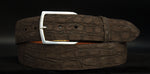 Chocolate Suede Crocodile Belt