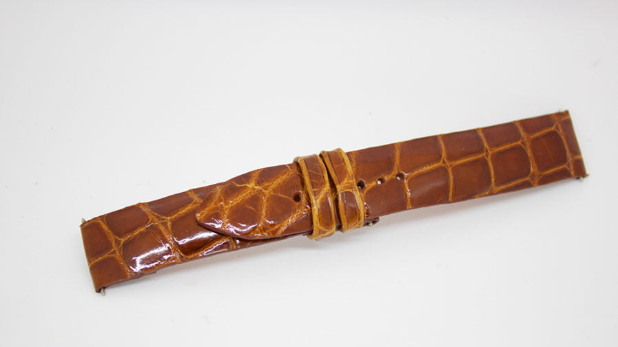 Cognac Glazed Alligator Watch Strap