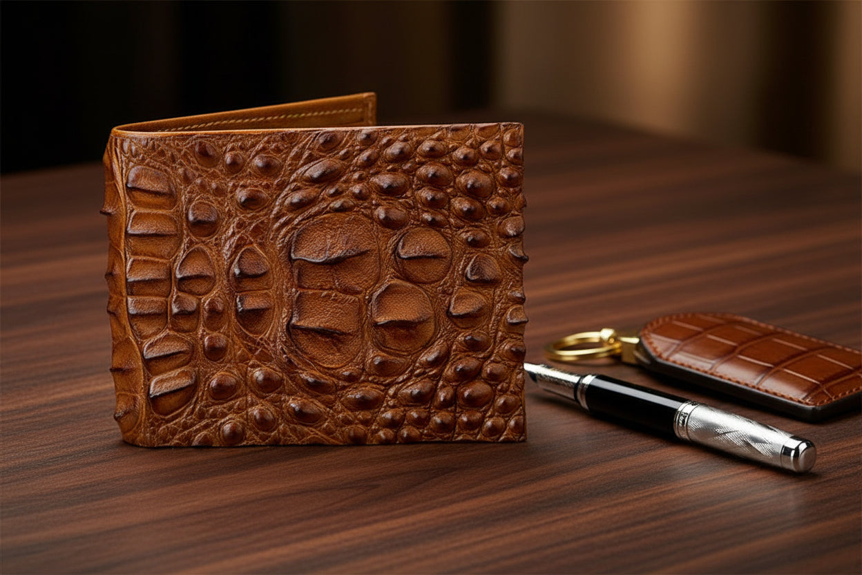 Classic Cognac Hornback Alligator Wallet