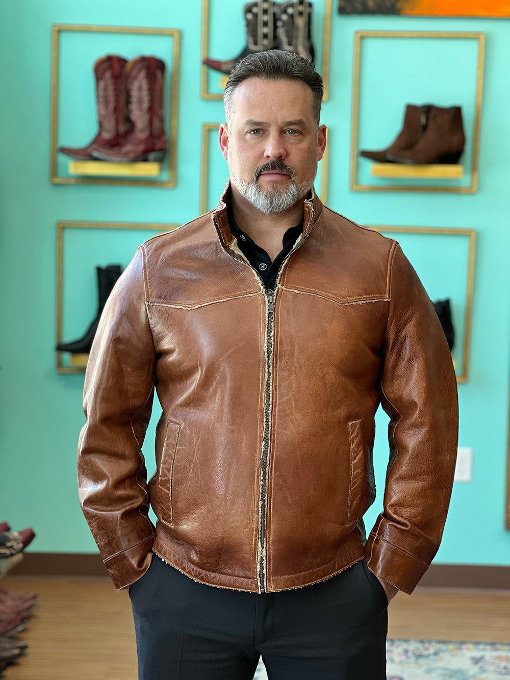 Shearling Lined Leather Jacket