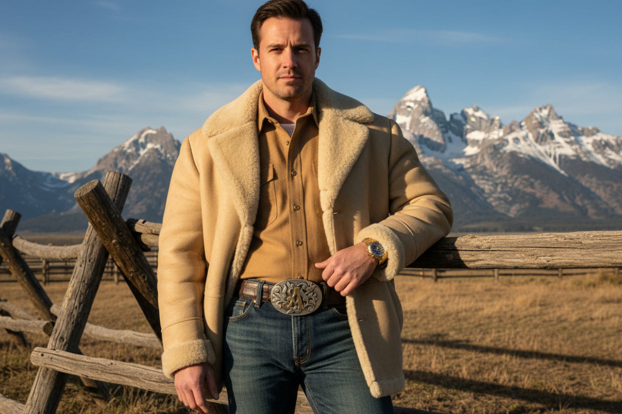 Custom Sterling Silver and 14k Gold "Initial" Belt Buckle