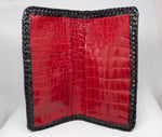 Black and Red Pocket "Executive" Braided Hornback Alligator Wallet