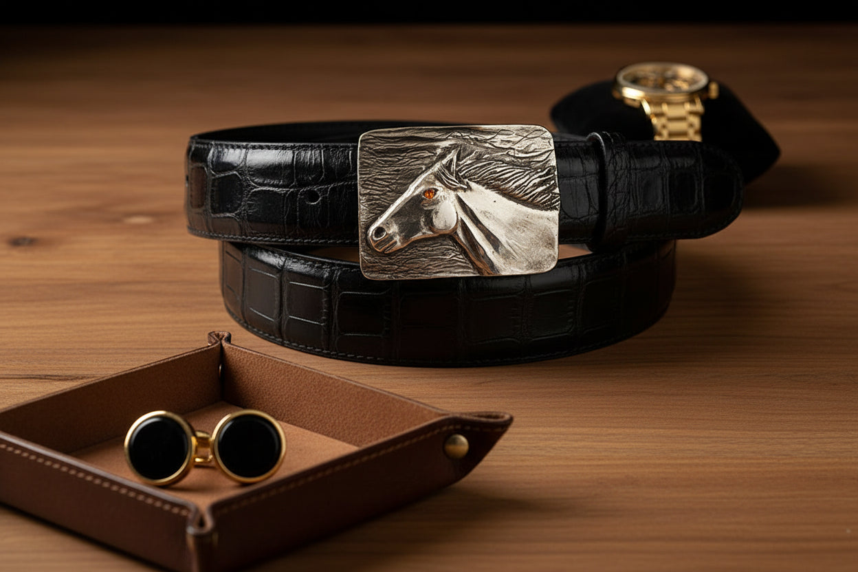 "Fire Eye" Sterling Silver Buckle