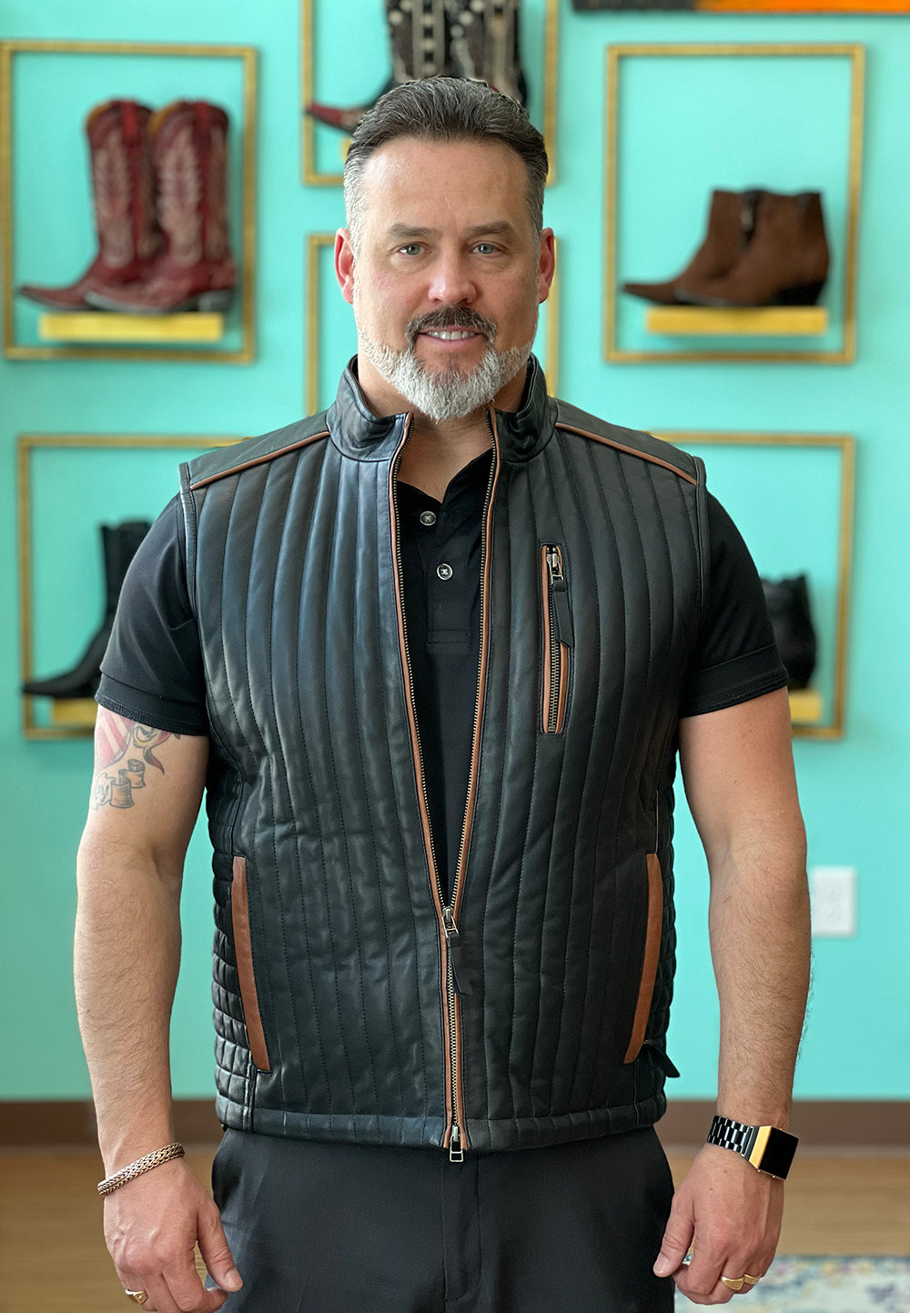 Two Tone Leather Vest