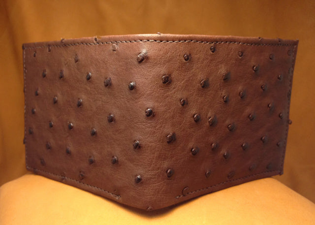 Chocolate "President" Full Ostrich Wallet