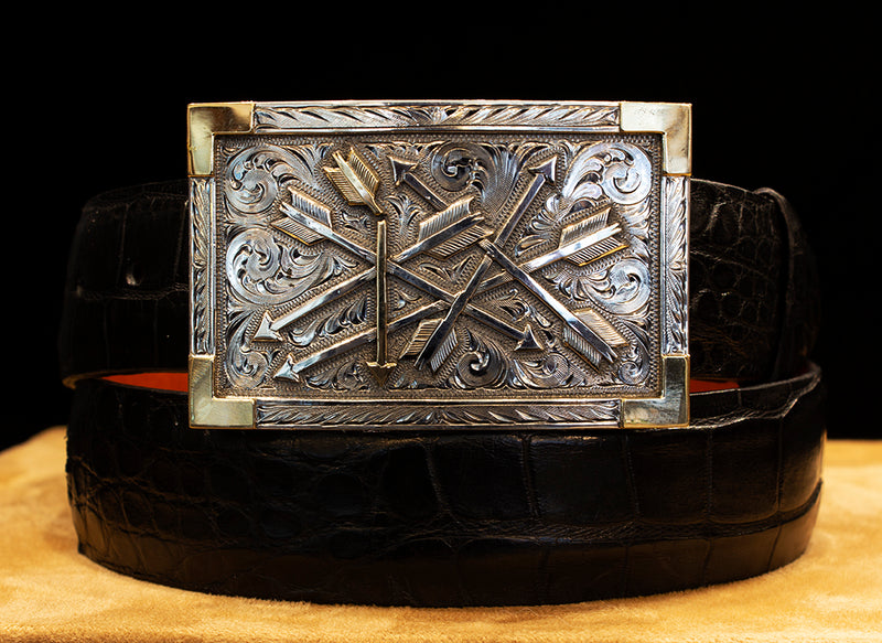 Clint Orms Crossed Arrows Sterling Silver Buckle
