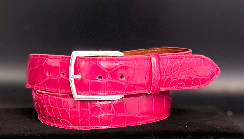 Limited Edition Hot Pink Glazed Alligator Belt