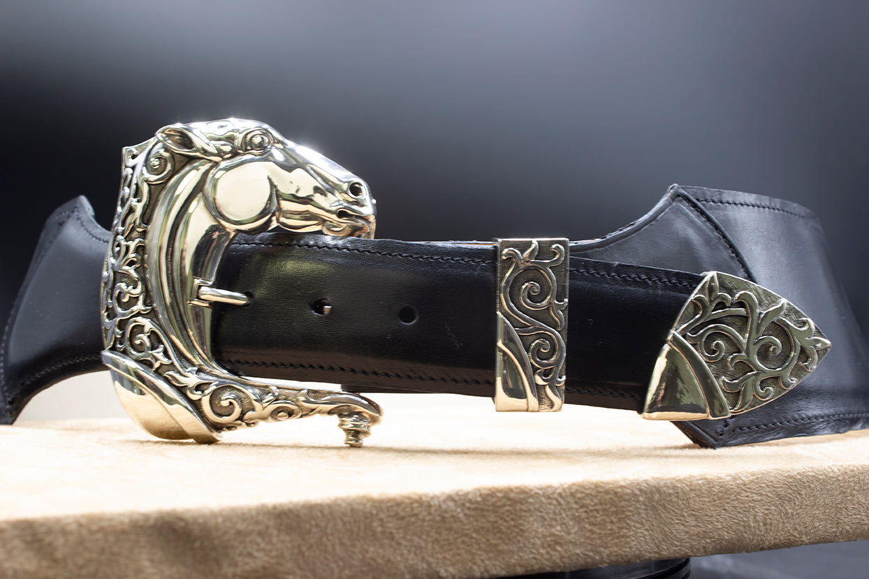 "Equus" Sterling Silver Buckle Set