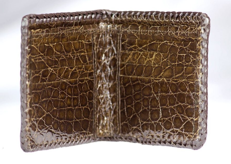 Chocolate Hand Braided Full Alligator Wallet