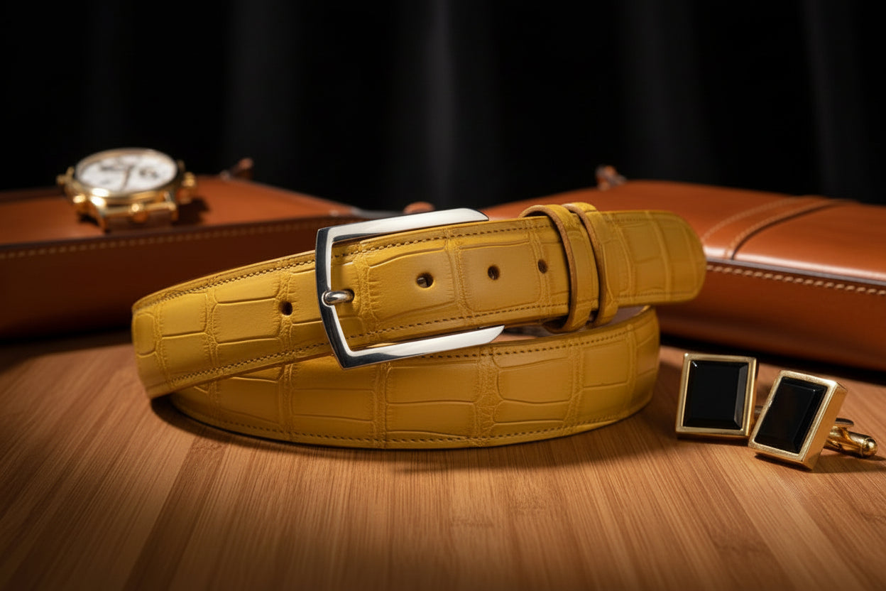 Limited Edition Italian Gold Alligator Belt