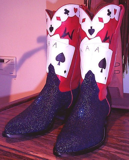 Navy Stingray Boots with Poker Tops