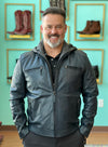 Navy Lambskin Jacket with Removable Hoody
