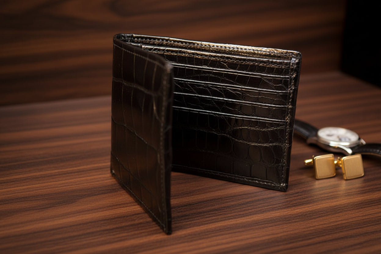 Black “President” Full Alligator Wallet