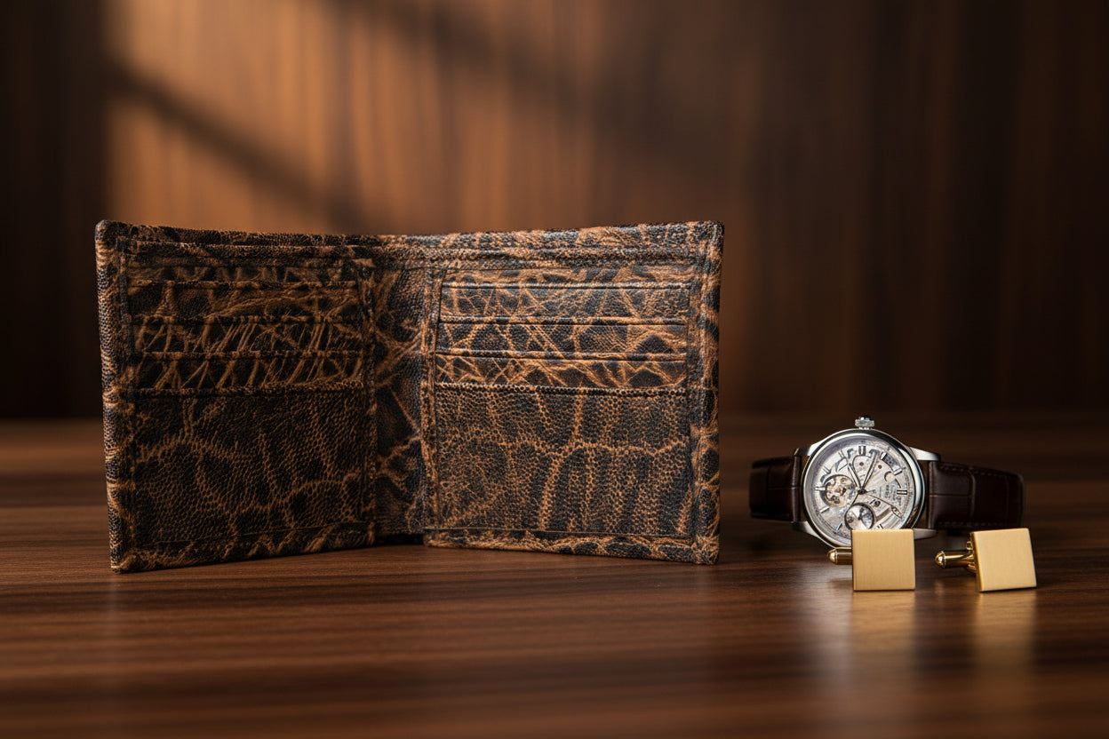 Vintage Rum Elephant “President” Full Alligator Wallet