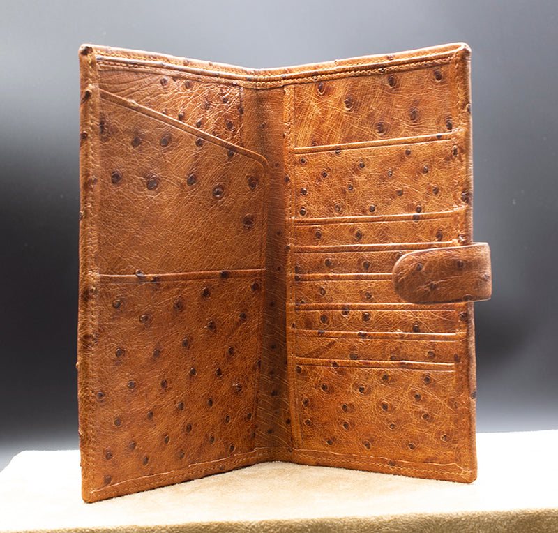 Tan Ostrich Leather Wallet