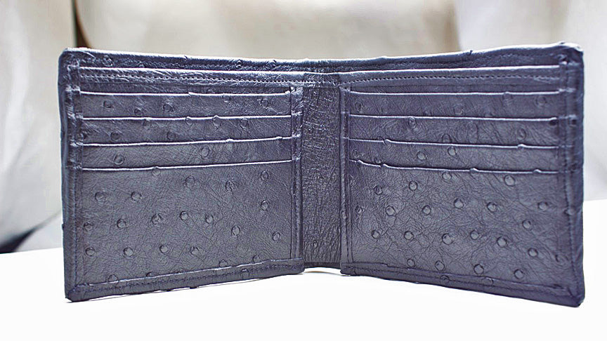 Black "President" Full Ostrich Wallet