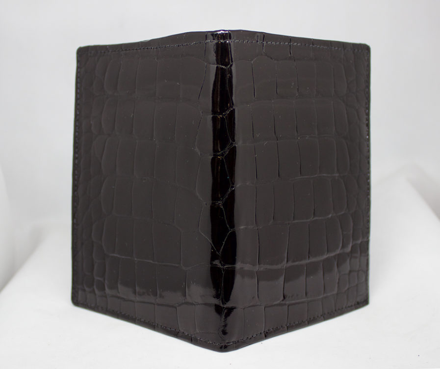 Full Alligator Passport Wallet in Black and Purple