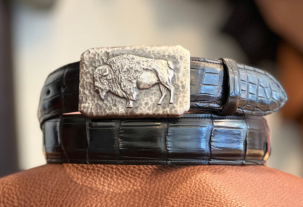 Bohlin "Pounded Bison" Silver Buckle