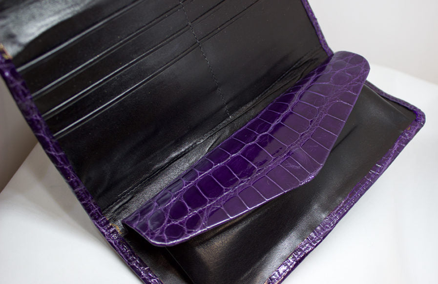 Purple Alligator Women's Clutch Wallet