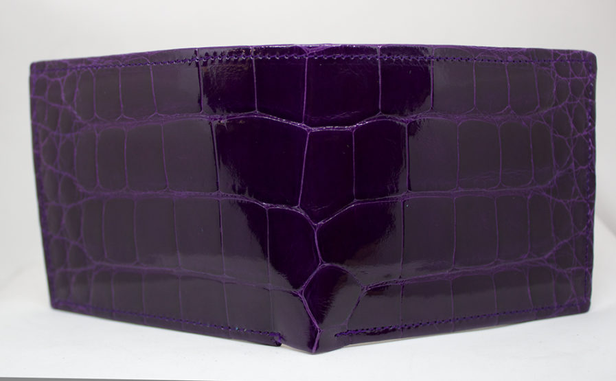 Purple and Yellow “President” Full Alligator Wallet