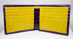 Purple and Yellow “President” Full Alligator Wallet