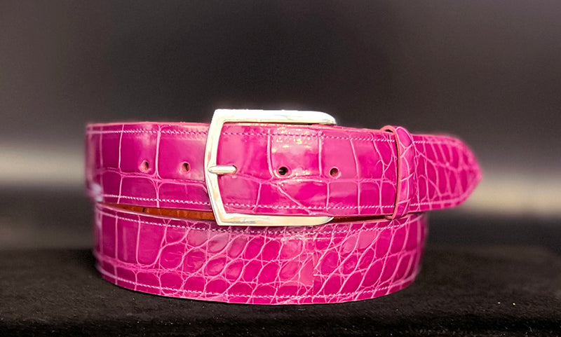 Limited Edition Raspberry Glazed Alligator Belt