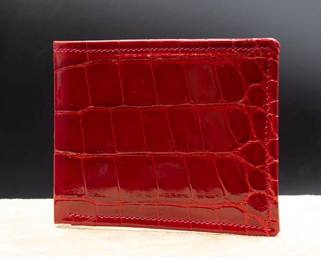 Red and White “President” Full Alligator Wallet