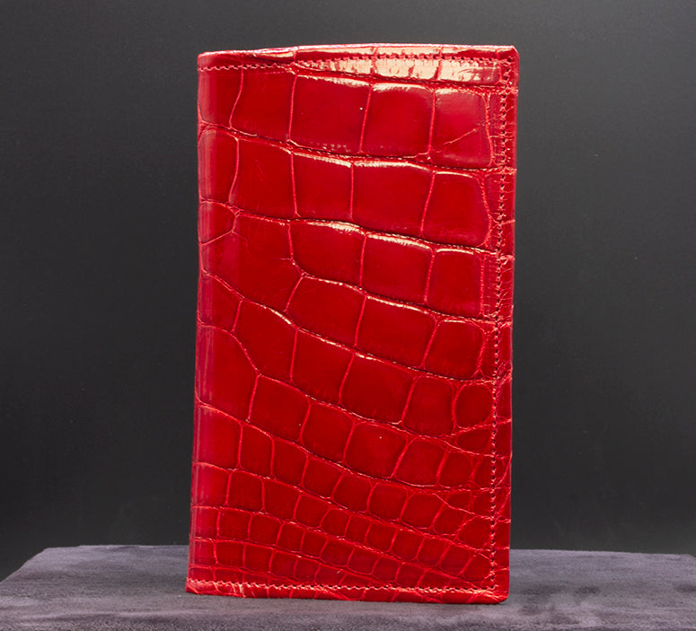 Red Alligator Checkbook Wallet