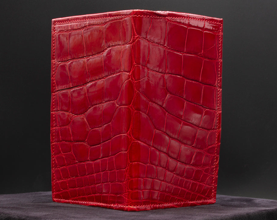 Red Alligator Checkbook Wallet