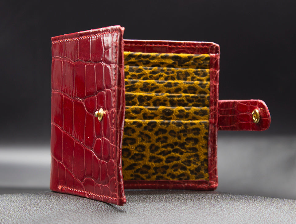 Red Alligator and Exotic Print Wallet