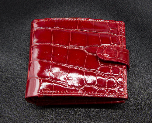 Red Alligator and Exotic Print Wallet