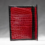 Black and Red Full Alligator Passport Wallet