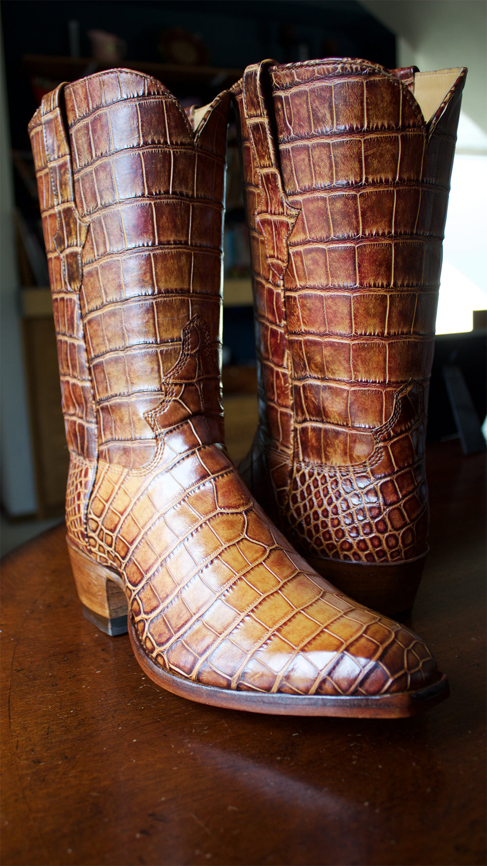 "Tortuga" Full American Alligator Boots