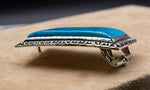 "Big Sky" Turquoise and Sterling Silver Buckle With Alligator Belt