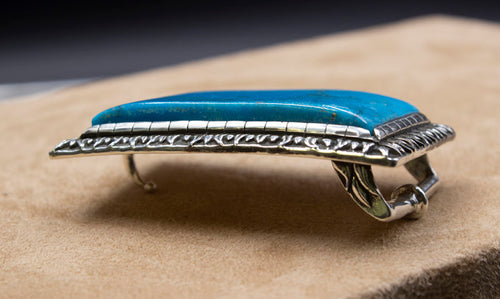"Big Sky" Turquoise, Pyrite and Sterling Silver Buckle