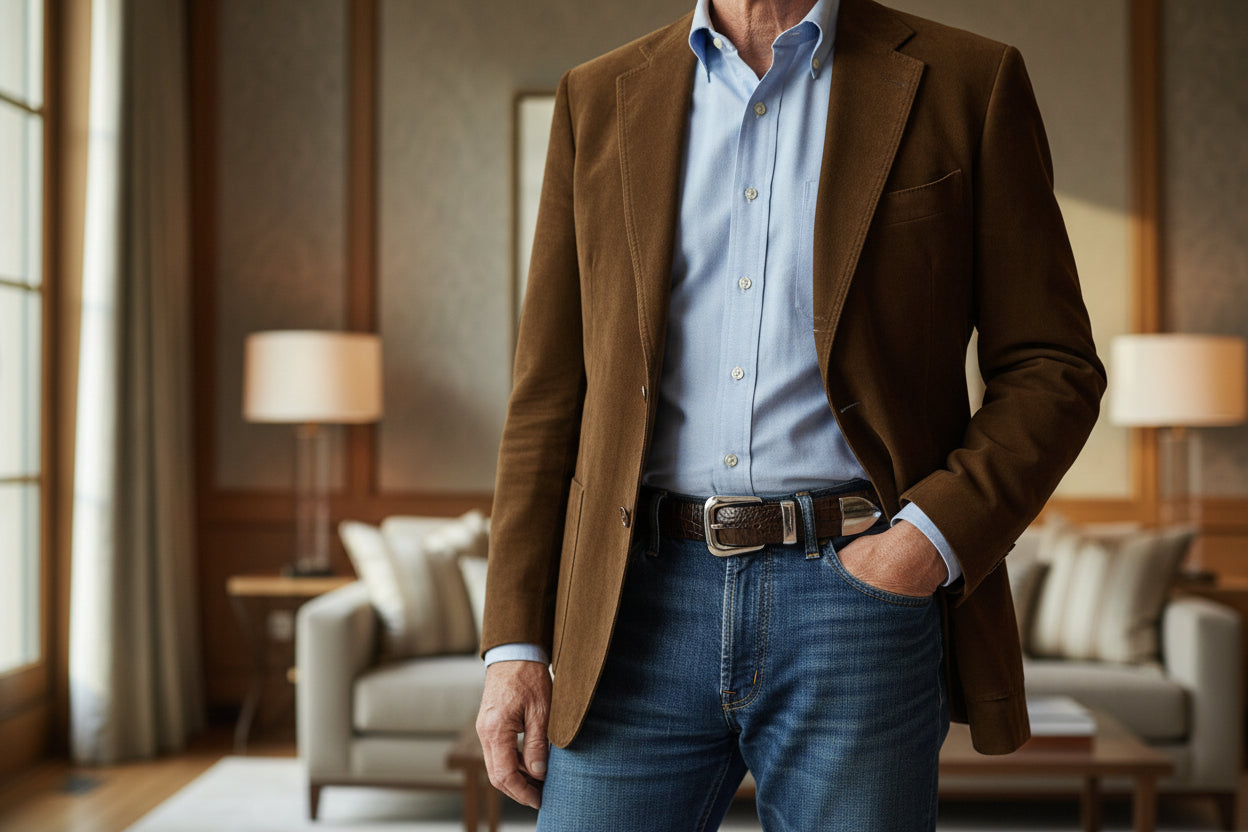 Hornback Alligator Belt and Buckle Set