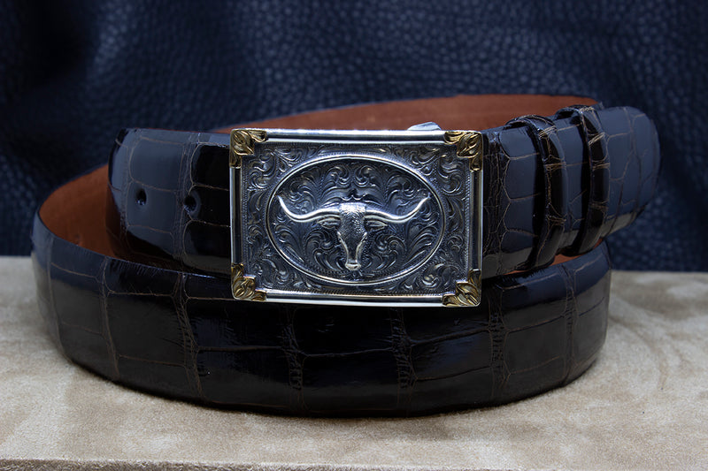 Vogt "Horns" Sterling Silver and Gold Buckle
